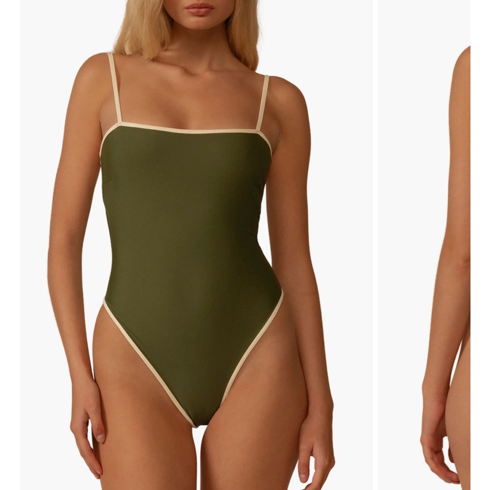 MONTCE Jacelyn Binded One-Piece Swimsuit Olive Cream Binded